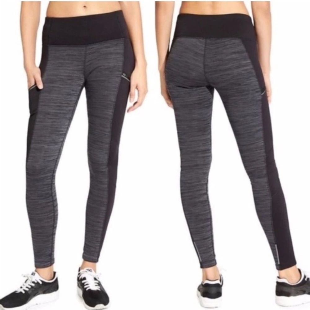 Athleta Polartec Powerlift Fleece Lined Leggings Zipper Size Small